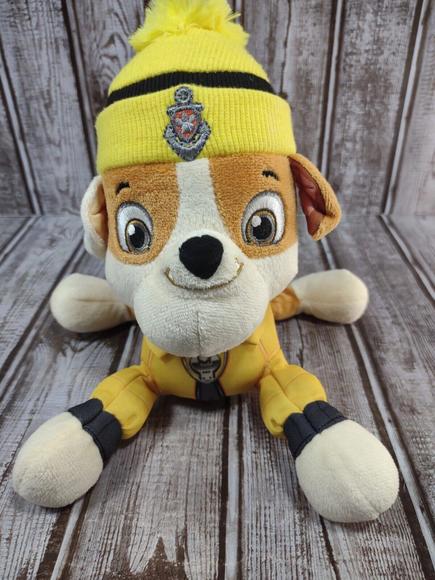 Nickelodeon Other - Nickelodeon, Paw Patrol Rubble 7 Inch Plush Stuffed Toy Winter Hat Cap